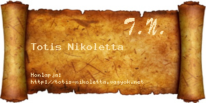 Totis Nikoletta névjegykártya